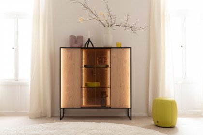 Yola von SCHÖNER WOHNEN - Highboard 6134 Kerneiche natur - inklusive Beleuchtung