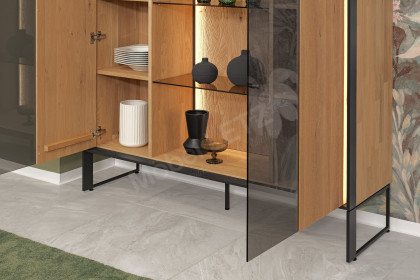 Yola von SCHÖNER WOHNEN - Highboard 6134 Kerneiche natur - inklusive Beleuchtung