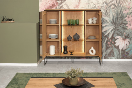 Yola von SCHÖNER WOHNEN - Highboard 6134 Kerneiche natur - inklusive Beleuchtung