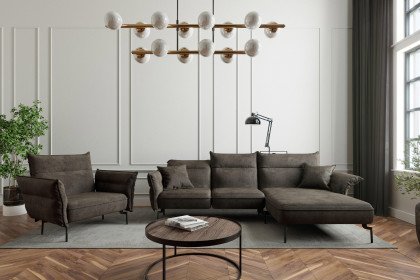 Jakarta von Primavera Furniture - Ecksofa Variante rechts dunkelbraun