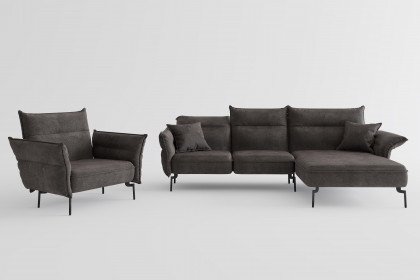 Jakarta von Primavera Furniture - Ecksofa Variante rechts dunkelbraun