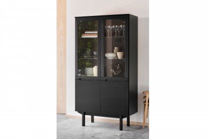 SM 307 von Skovby Møbelfabrik - Vitrinenschrank Eiche schwarz