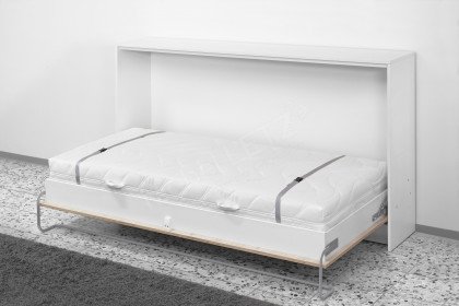 Venga von Nehl - Schrankklappbett quer weiß - San Remo Eiche Nachbildung