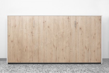 Venga von Nehl - Schrankklappbett quer weiß - San Remo Eiche Nachbildung