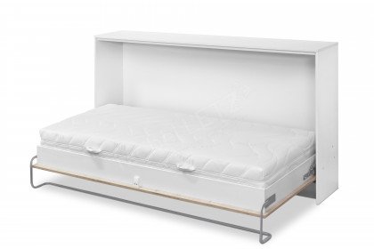 Venga von Nehl - Schrankklappbett quer weiß - San Remo Eiche Nachbildung