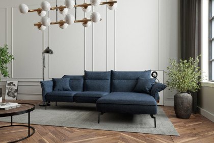 Jakarta von Primavera Furniture - Ecksofa Ausführung rechts dunkelblau