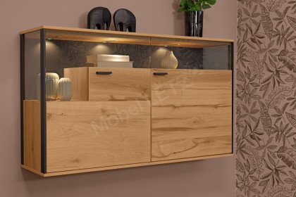 Andra-living von SCHÖNER WOHNEN - Wohnwand AD09 Eiche/ anthrazit mit Beleuchtung