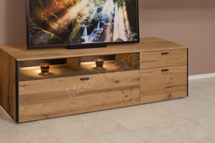 Andra-living von SCHÖNER WOHNEN - Wohnwand AD09 Eiche/ anthrazit mit Beleuchtung