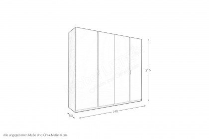 Alabama von Nature Living - Schrank 4-türig weiß - Wildeiche