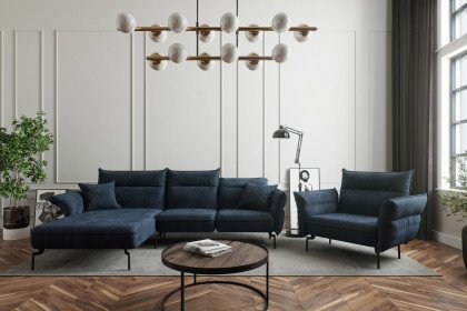 Jakarta von Primavera Furniture - Ecksofa Ausführung links dunkelblau