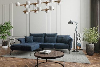Jakarta von Primavera Furniture - Ecksofa Ausführung links dunkelblau