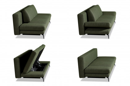 Laila von Restyl - Schlafsofa dunkelgrün mit Bettkasten
