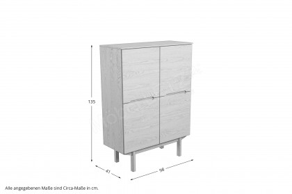 SM 308 von Skovby Møbelfabrik - Highboard in Nussbaum lackiert