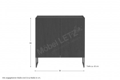 SM 402 von Skovby Møbelfabrik - Sideboard Eiche schwarz/ Stahl satin
