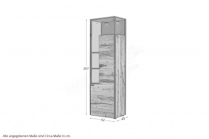 Andra-living von SCHÖNER WOHNEN - Vitrine Eiche/ anthrazit