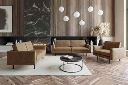 June von Primavera Furniture - Polstergarnitur liver-hellgraubraun