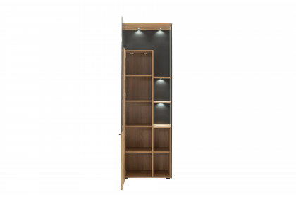 Andra-living von SCHÖNER WOHNEN - Vitrine Eiche rustico/ anthrazit