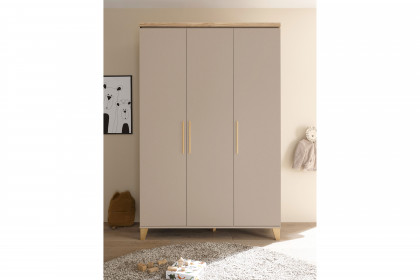 Hilda von BEGABINO - Kleiderschrank 3-türig kaschmir - Mauvella Oak