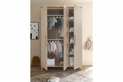 Hilda von BEGABINO - Kleiderschrank 3-türig kaschmir - Mauvella Oak