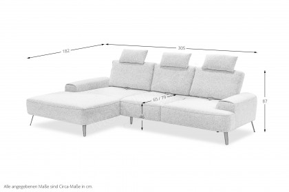 Astoria von Exxpo - Ecksofa Variante links stone-melange