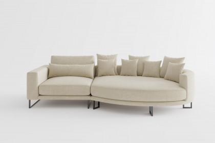 Natalia von Primavera Furniture - Polstergarnitur rechts rotbraunbeige