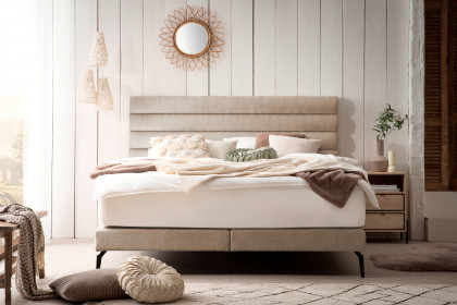 Stripes-Dream von DONE.® - Boxspringbett taupe