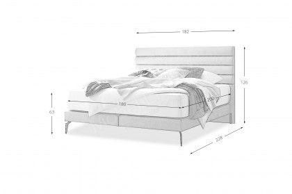 Stripes-Dream von DONE.® - Boxspringbett taupe