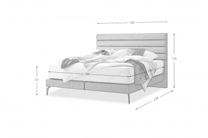 Stripes-Dream von DONE.® - Boxspringbett stone