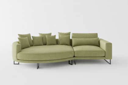 Natalia von Primavera Furniture - Polstersofa links dunkelgrün