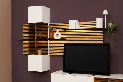 Yonna von SCHÖNER WOHNEN - Wohnwand Kerneiche natur inklusive Beleuchtung