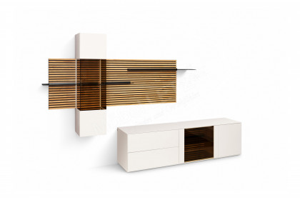 Yonna von SCHÖNER WOHNEN - Wohnwand Kerneiche natur inklusive Beleuchtung