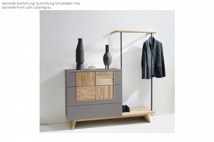 V/lacera sleeping von Voglauer - Kommode mit Kleiderständer taupe - Eiche