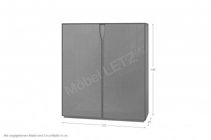 Vinci von LEONARDO Living - Highboard Metall mit Keramikapplikationen