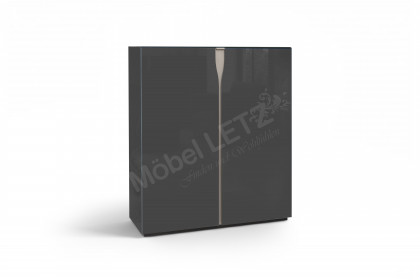 Vinci von LEONARDO Living - Highboard grau mit Metallabsetzung