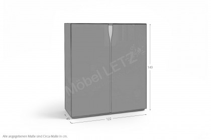 Vinci von LEONARDO Living - Highboard grau mit Metallabsetzung
