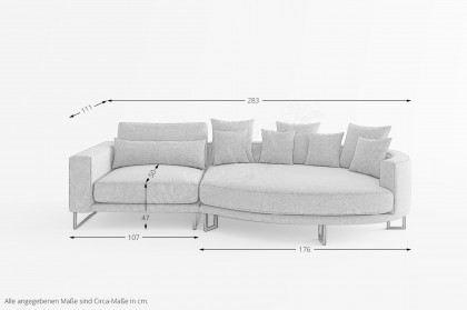 Natalia von Primavera Furniture - Polstersofa Ausführung rechts türkis