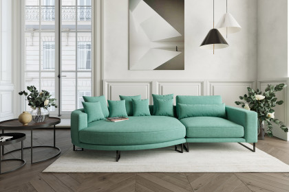 Natalia von Primavera Furniture - Polstersofa Ausführung links türkis