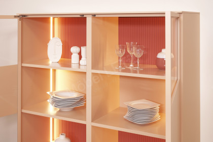 Amaya von SCHÖNER WOHNEN - Highboard in Glattlack puder und samtbeere