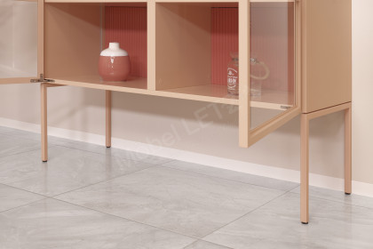 Amaya von SCHÖNER WOHNEN - Highboard in Glattlack puder und samtbeere