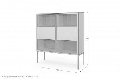 Amaya von SCHÖNER WOHNEN - Highboard in Glattlack puder und samtbeere