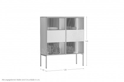 Amaya von SCHÖNER WOHNEN - Highboard in Glattlack puder und samtbeere