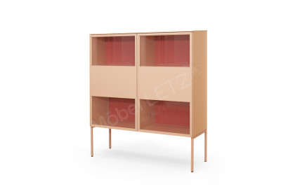 Amaya von SCHÖNER WOHNEN - Highboard in Glattlack puder und samtbeere