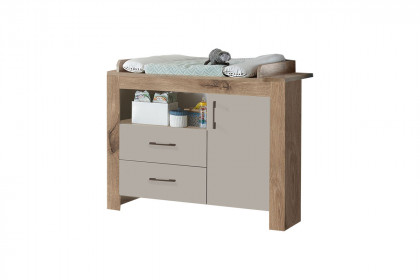 Bill von Mäusbacher - Kombi-Kommode mit Wickelaufsatz Viking Oak - taupe
