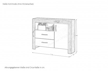 Bill von Mäusbacher - Kombi-Kommode mit Wickelaufsatz Viking Oak - taupe
