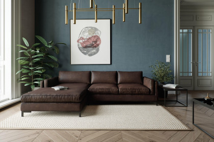 Packo von Primavera Furniture - Eckgarnitur links schwarzbraun