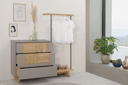 V/lacera sleeping von Voglauer - Kleiderständer mit Schubladen grau - Eiche