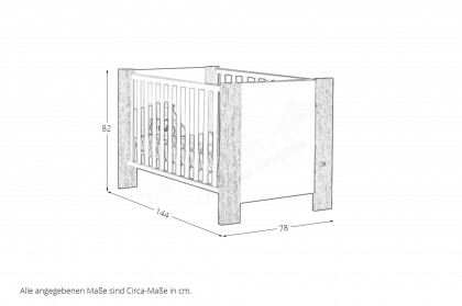 Bill von Mäusbacher - Babybett mit breiten Sprossen Viking Oak - taupe