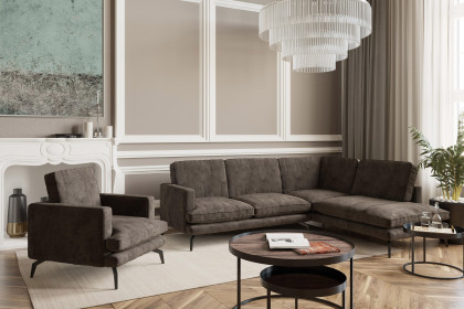Bali von Primavera Furniture - Polstergarnitur rechts dunkelbraun