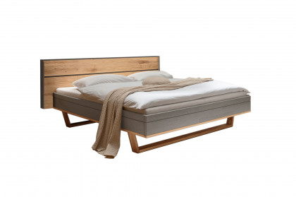 Alabama von Nature Living - Bett 140x200 cm grau - Wildeiche