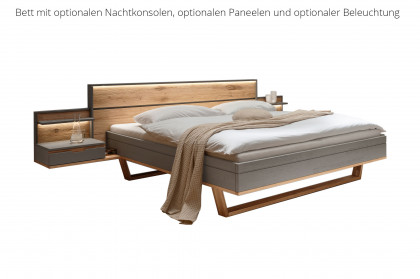 Alabama von Nature Living - Bett 140x200 cm grau - Wildeiche